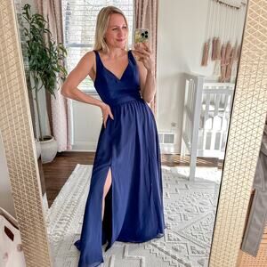 Kennedy Blue Sweetheart Neck Maxi Bridesmaid Dress in Navy